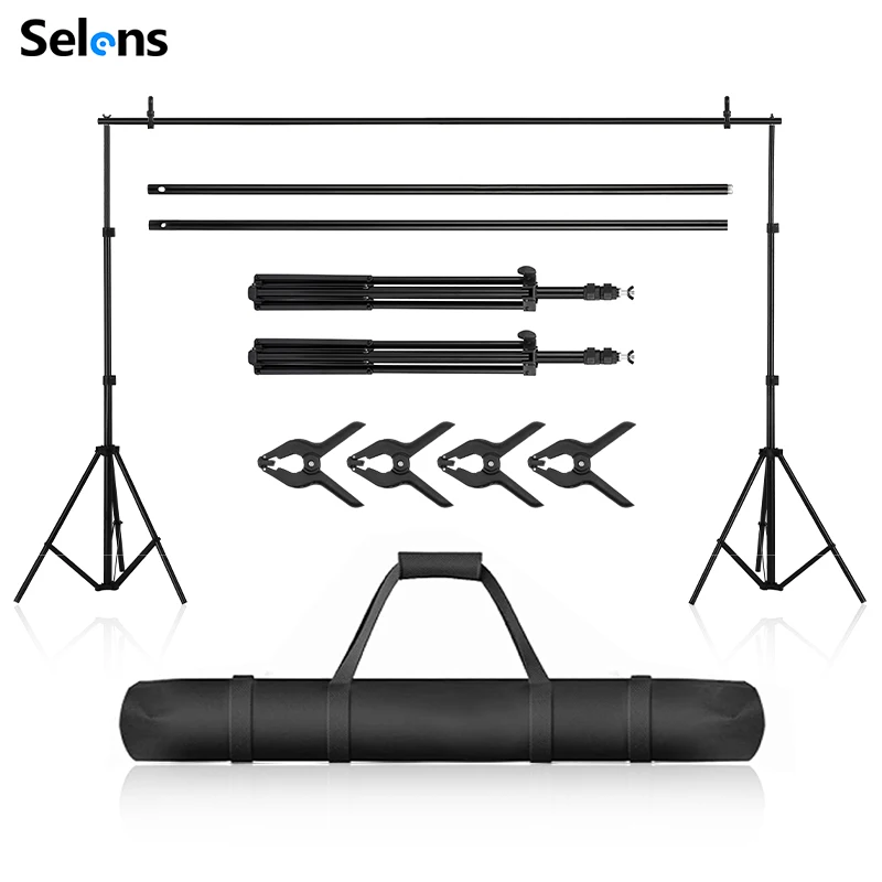 Selens 10x10ft Photo Backdrop Stand Kit Background Stand Support With  Clamps And Carrying Bag For Muslin Green Screen Portrait - Buy 10x10ft 3x3m  Photo Backdrop Stand Kit Heavy Duty Light Stand For