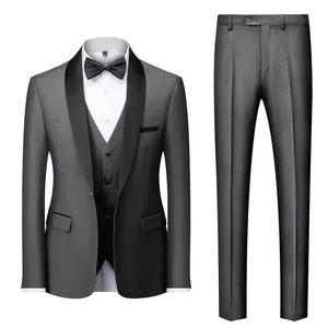 Men's Suits Hosting the Wedding Groom Three-piece Set of One Buckle Korean Slim Europe and the United States Colorful Suit