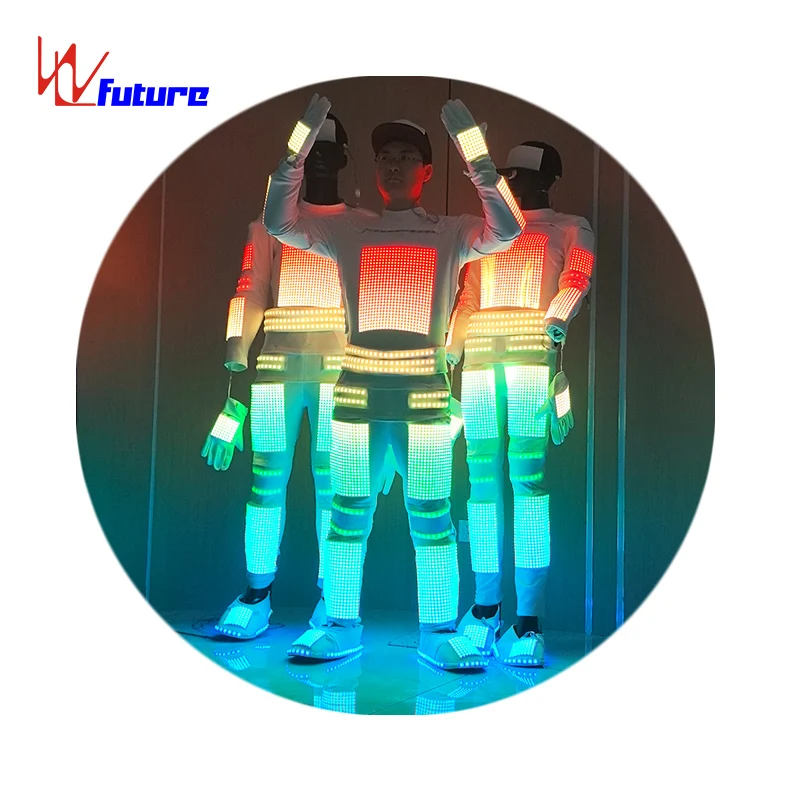 Unisex Elegant LED Advertising Display Dress Set Futuristic Wireless  Control Luminous Stage Dance Costumes for Performance Wear