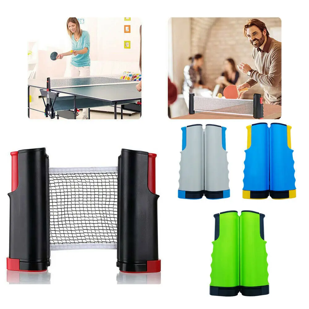 Portable Nets Ping Pong Retractable Table Tennis Net Rack Anywhere Home