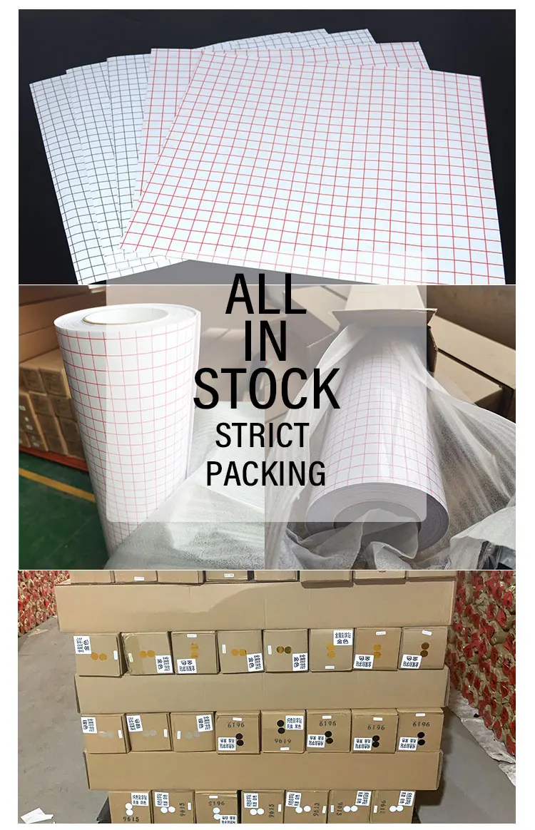 Wholesale Waterproof Removable Clear Grid Self Adhesive Vinyl Paper