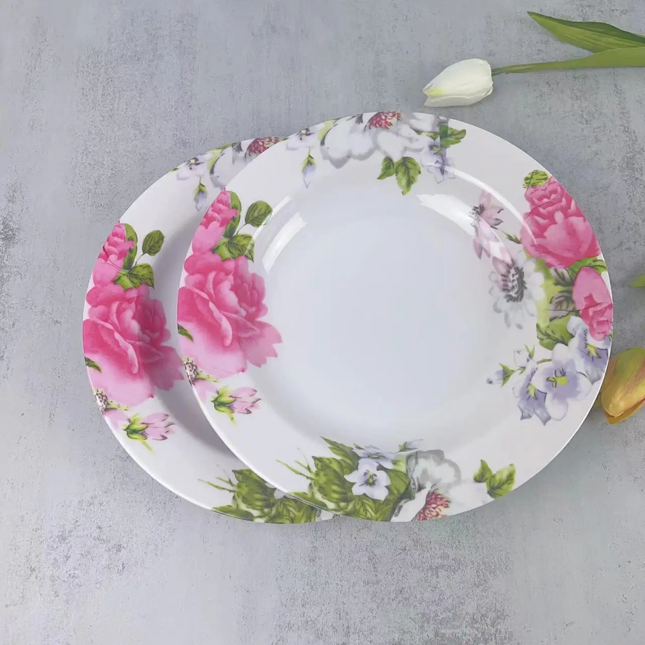 Unbreakable Food Grade Bulk Melamine Soup  Deep Plate 10 Inch Bulk