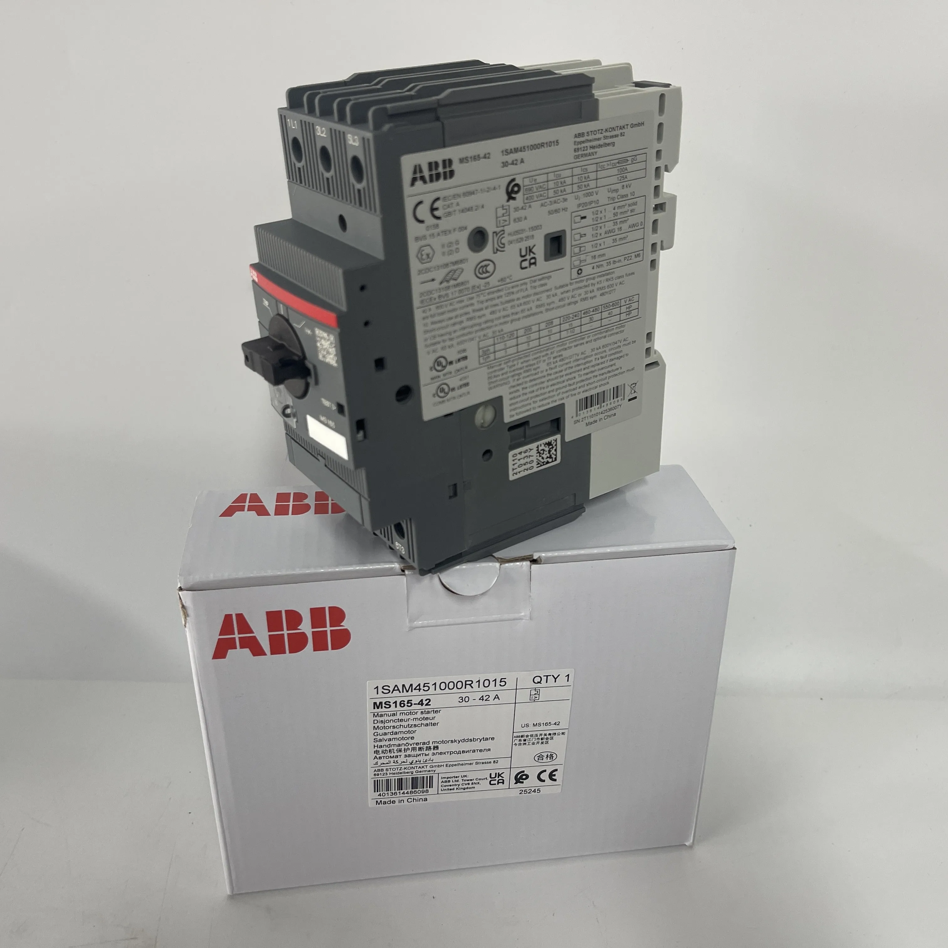 ABB Manual Motor Starter MS165-42 ABB Manual Motor Starter MS165-42