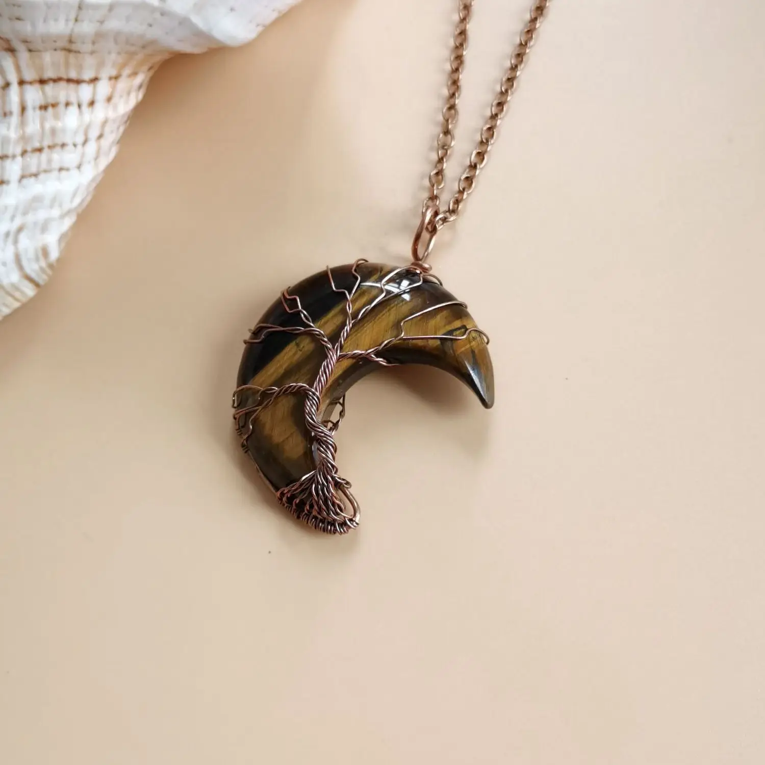 Collier Lune en plaqué or