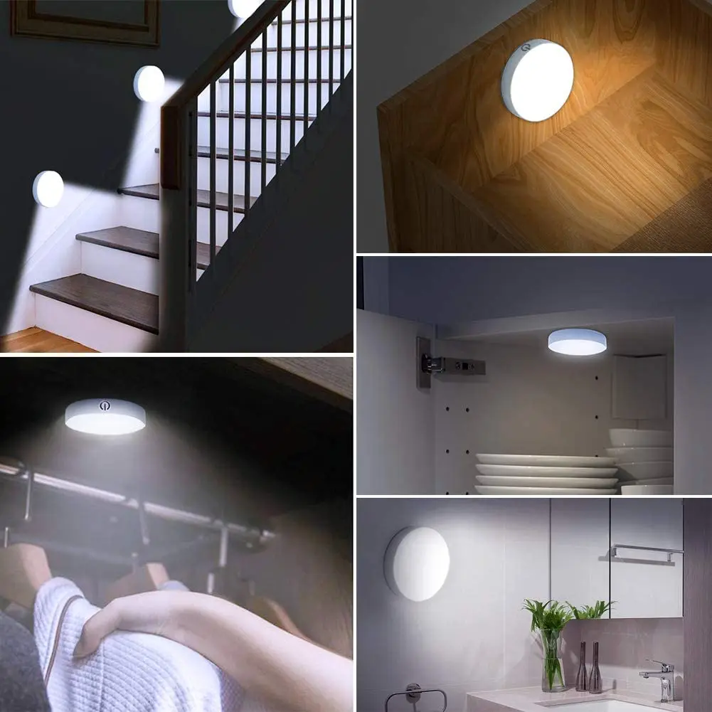 product rechargeable tap lights dimmable touch led stick on night light with 1000mah large battery lamp-40