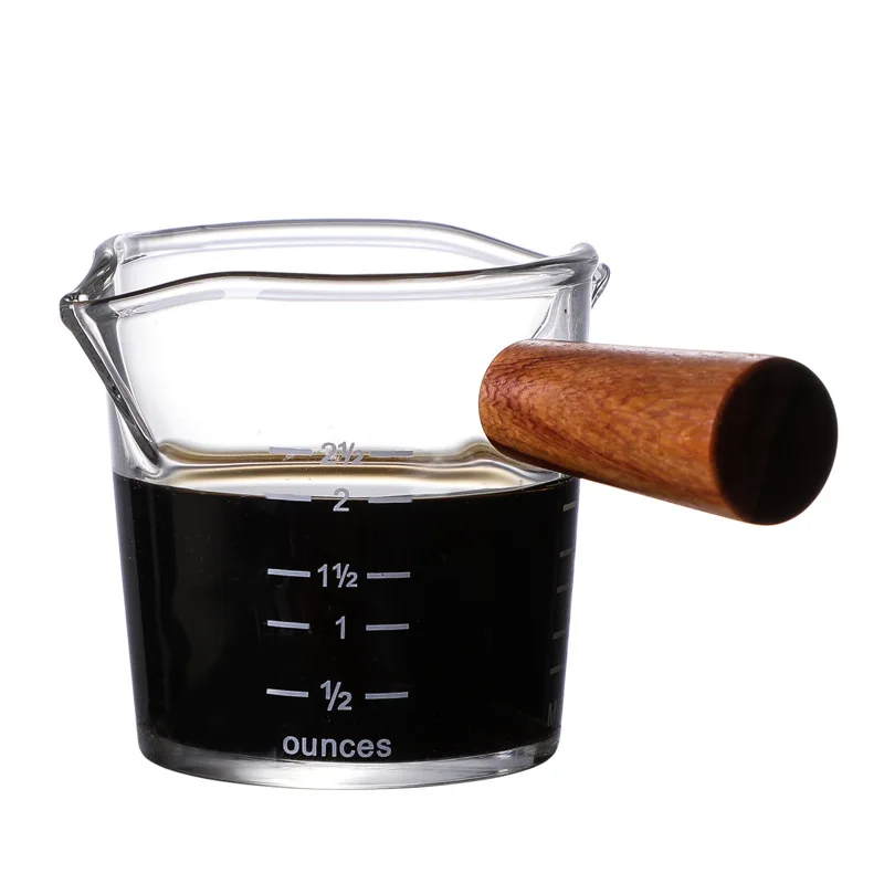 Wood Handle Glass Measuring Cup