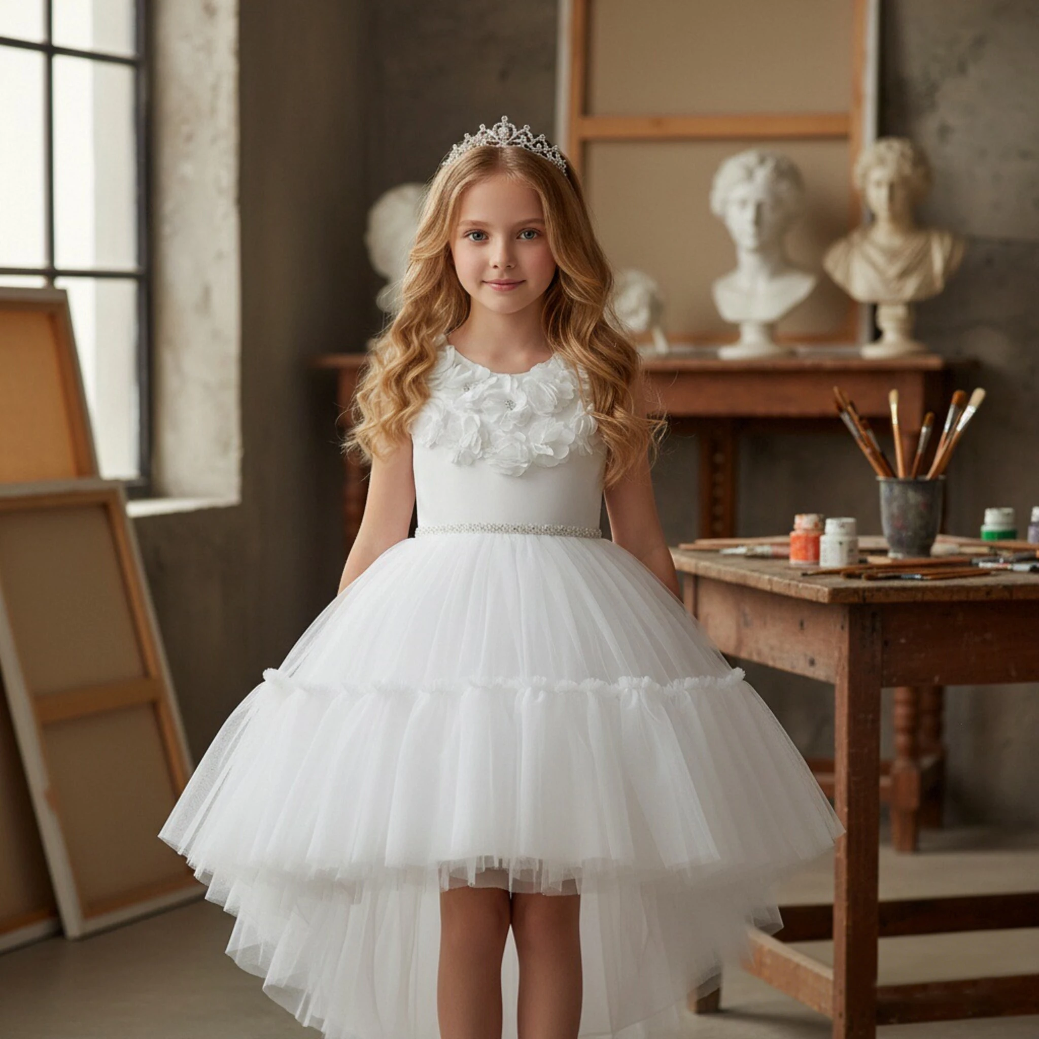 cute party dresses for 10 year olds Lovskoo Gpaecead Girls Short Sleeve Dress Winter Fall Maxi Puffy Gown Princess Party Dresses 9-10 Years Red, Infant Girl's