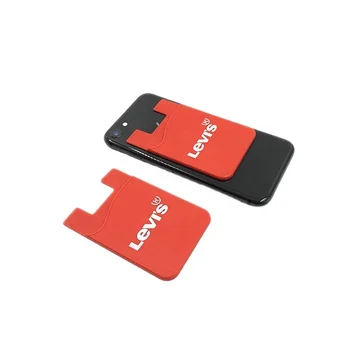 Custom Phone Card Holders Silicone 3M Adhesive Stick-on Phone Case Holder ID Credit Card Wallet For Phone