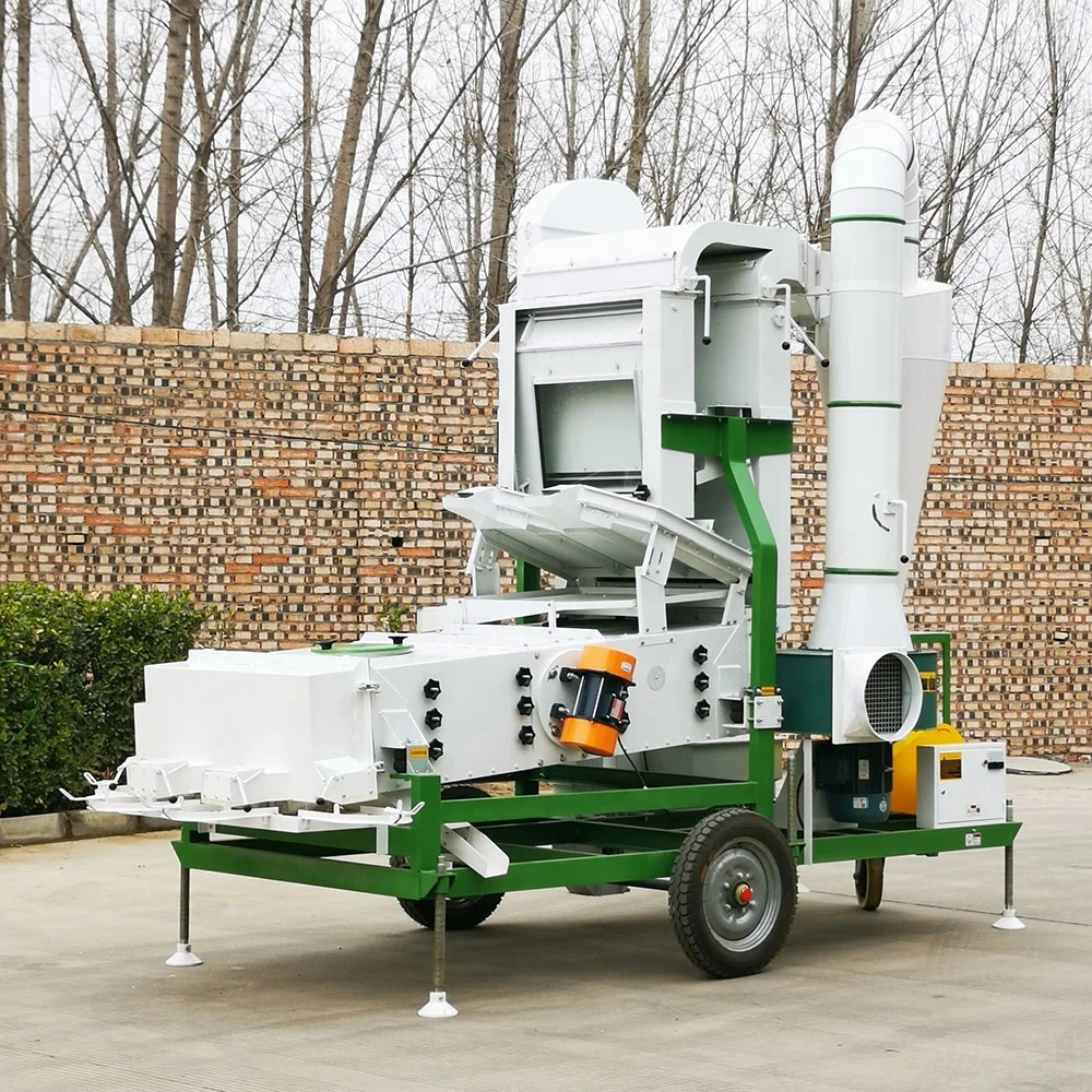 Multi-function air Aspiration Destoner Screener Combination Sesame Flax Millet Quinoa Horseradish Hemp Seed Cleaning Machine