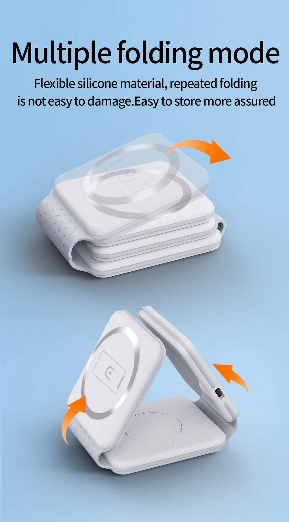 15W 3-in-1 Wireless Charger Holder Convenient Charging for Multiple Devices Including Watches IPhones Headphones Made PC