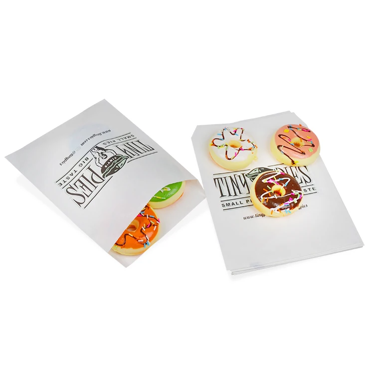Paper Bags Manufacturing Grease Proof Parchment Glassine Wax Packaging Bag  for Sandwich Cookie Pastry Food Snack