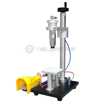 Semi-automatic Pneumatic Perfume Bottle Crimping Machine Spray Lid Screwing Sealing Machine Wooden Case Stainless Steel Provided