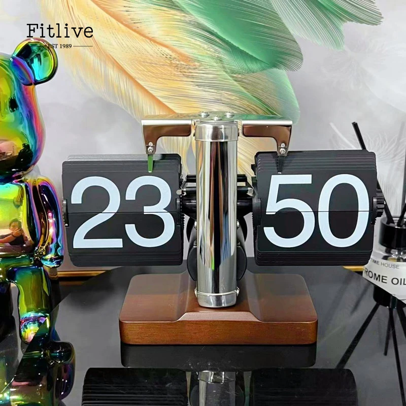Modern Simple Style Metal Flip Clock Thanksgiving Day Present Art Deco Design Home Decor Gift Flip Clock