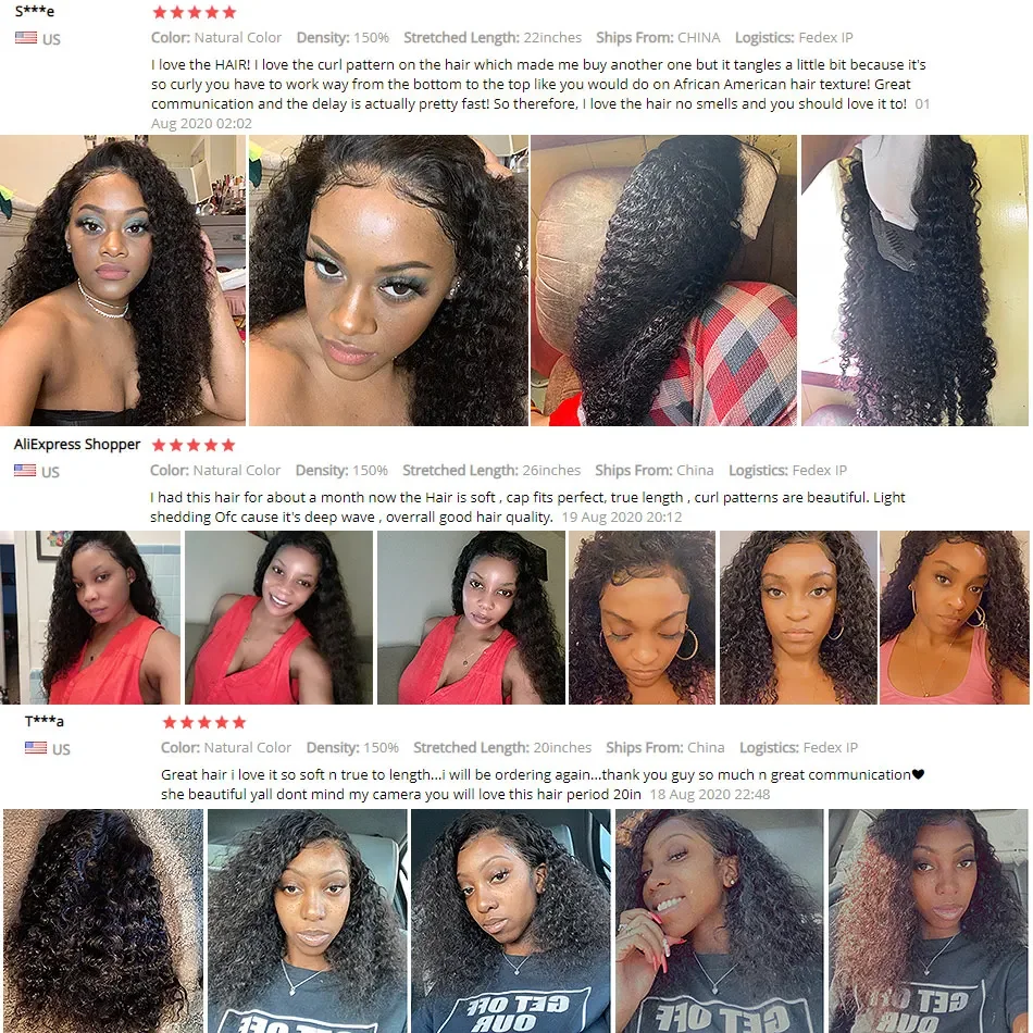 Parrucca frontale a onde profonde per donne Parrucca frontale in pizzo trasparente 13x4 senza colla Capelli umani 28 30 32 pollici Brasiliani ricci bagnati e ondulati_voghion.com
