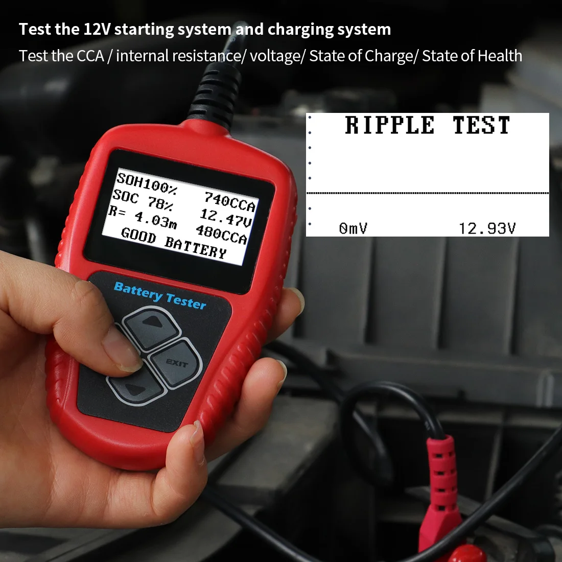 Quick test of Battery Status Short Circuit protection Automatic Temperature Compensation High Precision Battery Tester with Usb