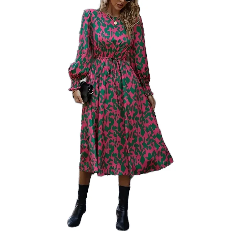 Custom Floral Dress Women S 2024 Autumn Winter New Printed Skirt Round   Hb79c762579ed480b8ffe490705638536p 