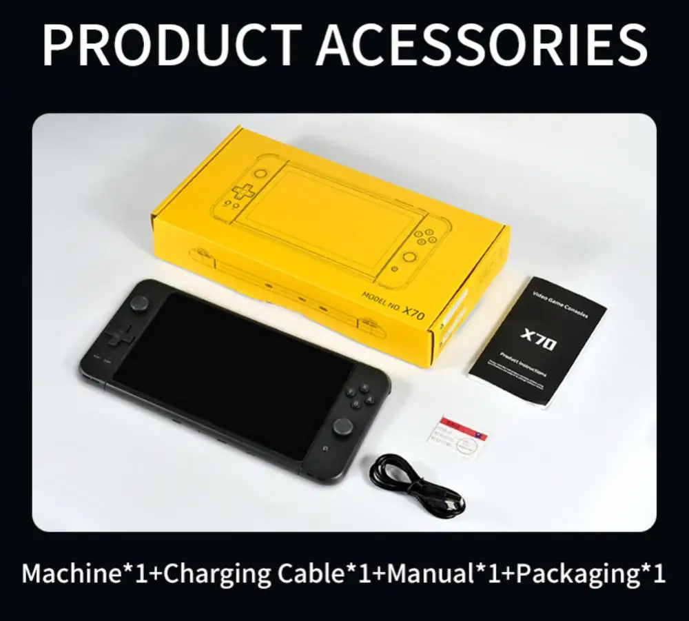 X70 Handheld Game Console 7.0 Inch Screen Support Controller Two