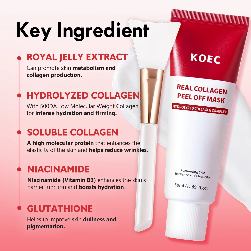 Real Collagen Night Wrapping Mask with Brush, KOEC Peel Off Facial Mask for  Elasticity Skin, Wholesale Skincare Face Mask 50g| Alibaba.com