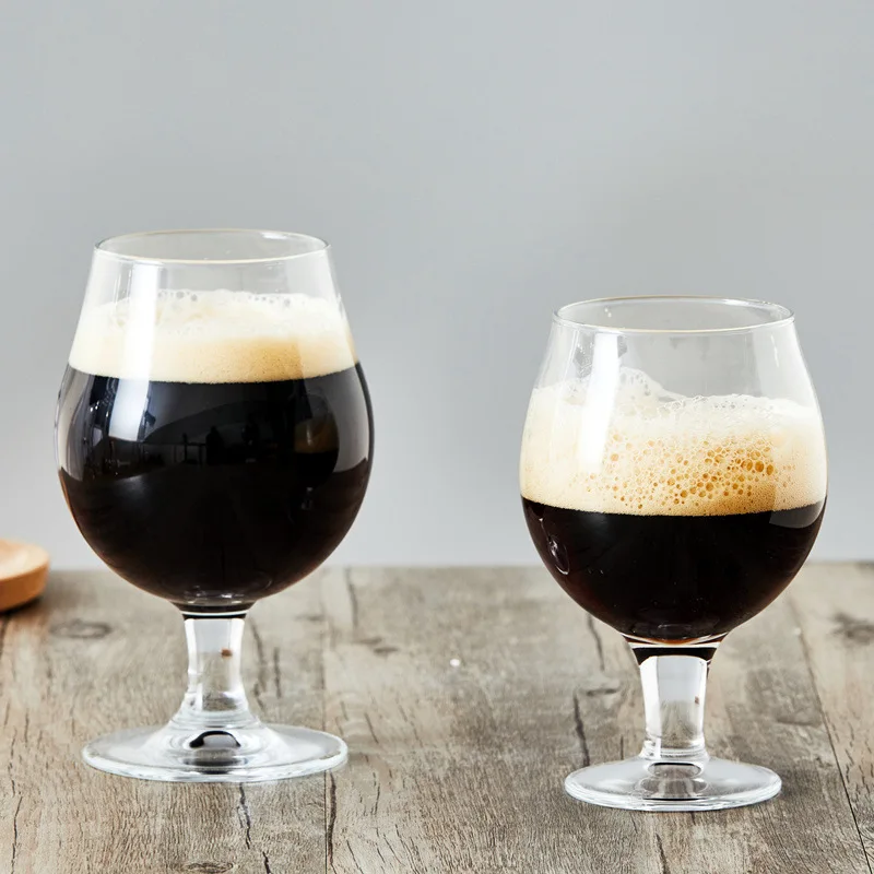 Free Sample Custom Printed Modern Style Belgium Beer Glassware Stemmed Tulip Belgian Beer Goblets for Sale