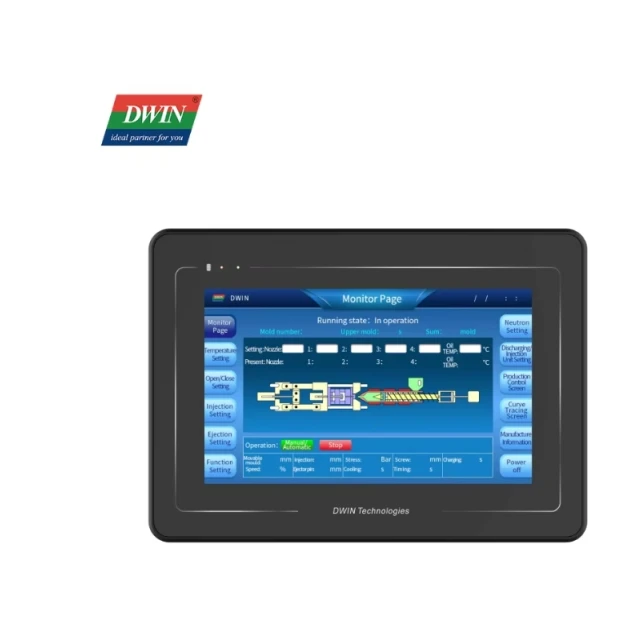 DWIN HMI Display 7 Inch TFT LCD Display Capacitive Resistive Touchscreen Supported Industrial PLC Controller With CAN Interface