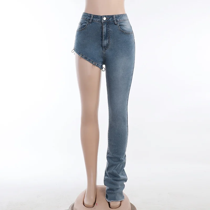 New Trendy Women's Clothing Stacked Jeans Pants Women Stylish Half Shorts Half Long Detachable
