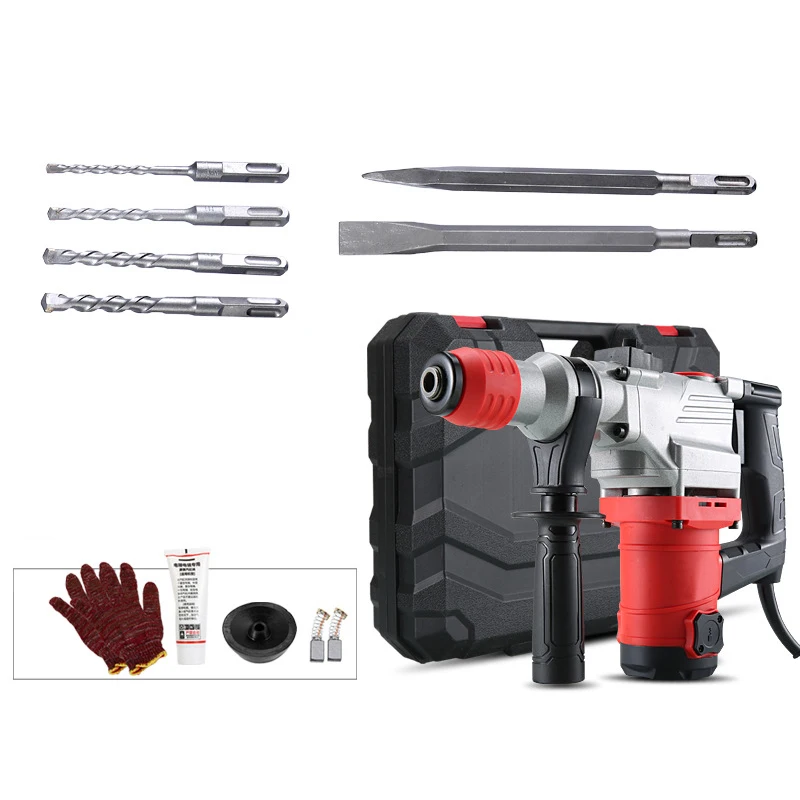 Professional High Power Electric Drill Set Rotary Hammer Drill 220v 10mm  Type Drills Professional Speed Two Demolition Hammer
