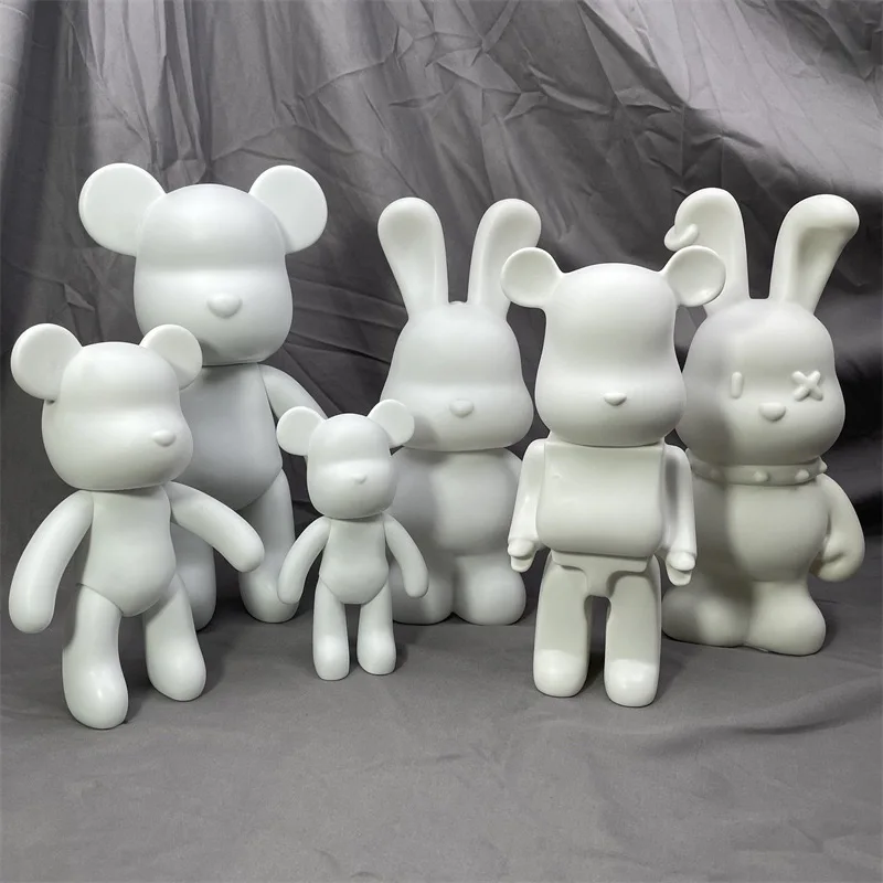 DIY Handmade Rabbit Vinyl Toy 23cm/33cm Fluid Bear DIY Bunny Rabbits WIth Pouring Paint