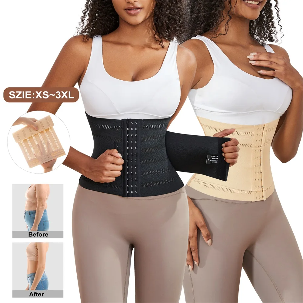 Double Belt Waist Cinchers Women Full Body Mesh Trimmer Wrap Corset Waist Trainer Shaperwear Tummy Control Shaper for Women manufacture