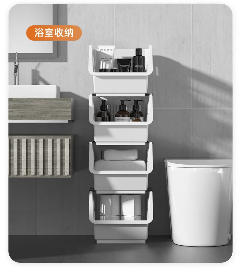 Plastic Floor Type Kitchen Storage Drawer Vegetable And Fruit Storage Rack Multi-functional Toy Shelf