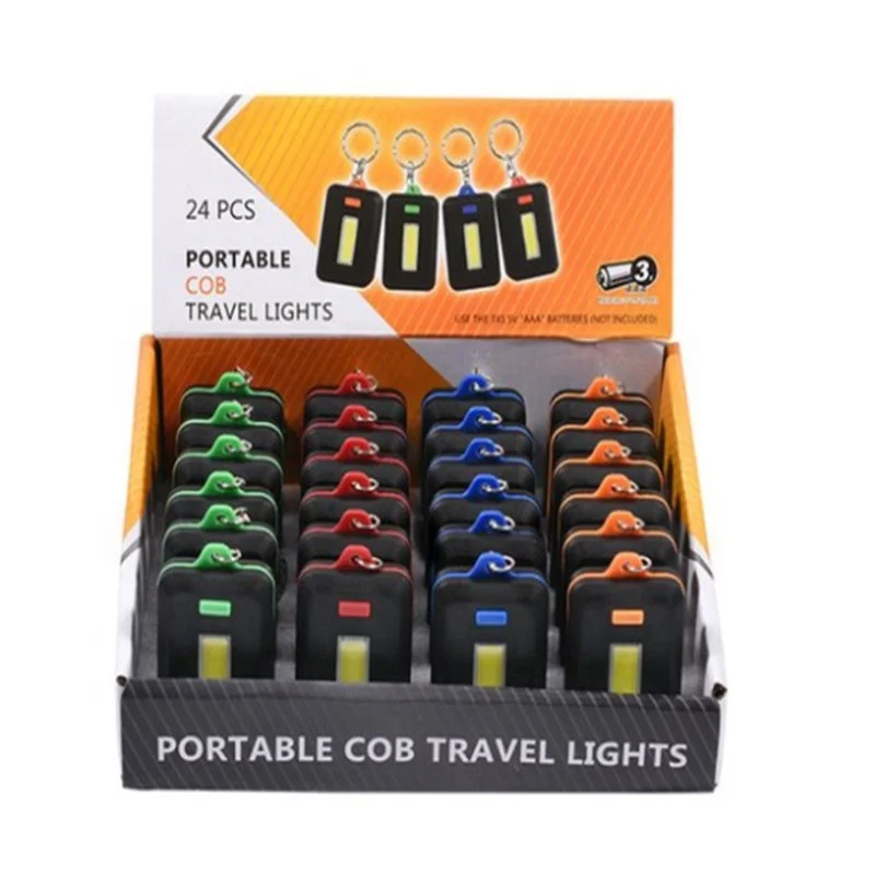 Mini LED Keychain Flashlight Batteries Powered Key-ring Light Torch ...