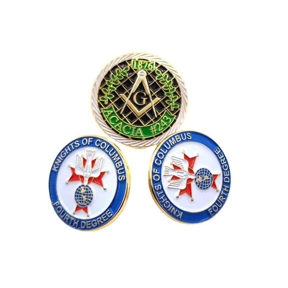 Fourth Degree Cufflinks and Studs Gold Plated, image size:1000x1000