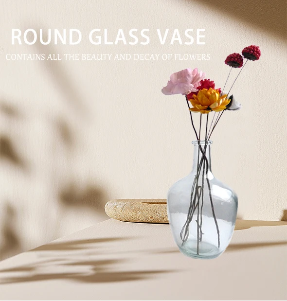Wholesale Recycled Clear Colored Round Big Glass Flower Vases Buy