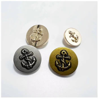 Customized Wholesale Metal Buttons Captain Anchor Design High End Clothing Buttons