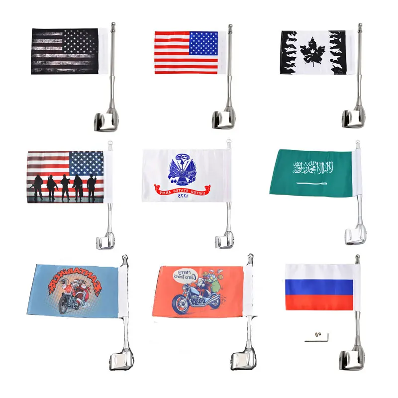 Wholesale Rear Luggage America Custom Motorcycle Flag Easy To Assemble