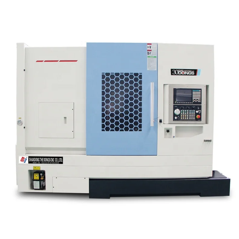 TCK52DY Horizontal Servo Turret 12T CNC Lathe Gear Cutting Numerical Control Machine with Axis Hydraulic Milling Lath