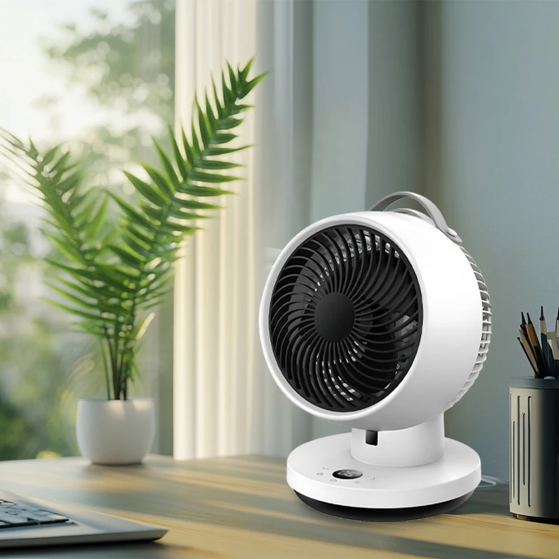 Six-speed Small Table Fan Rechargeable Battery Air Cooling Fan for Indoor 8h Time Setting Air Cooling Fan