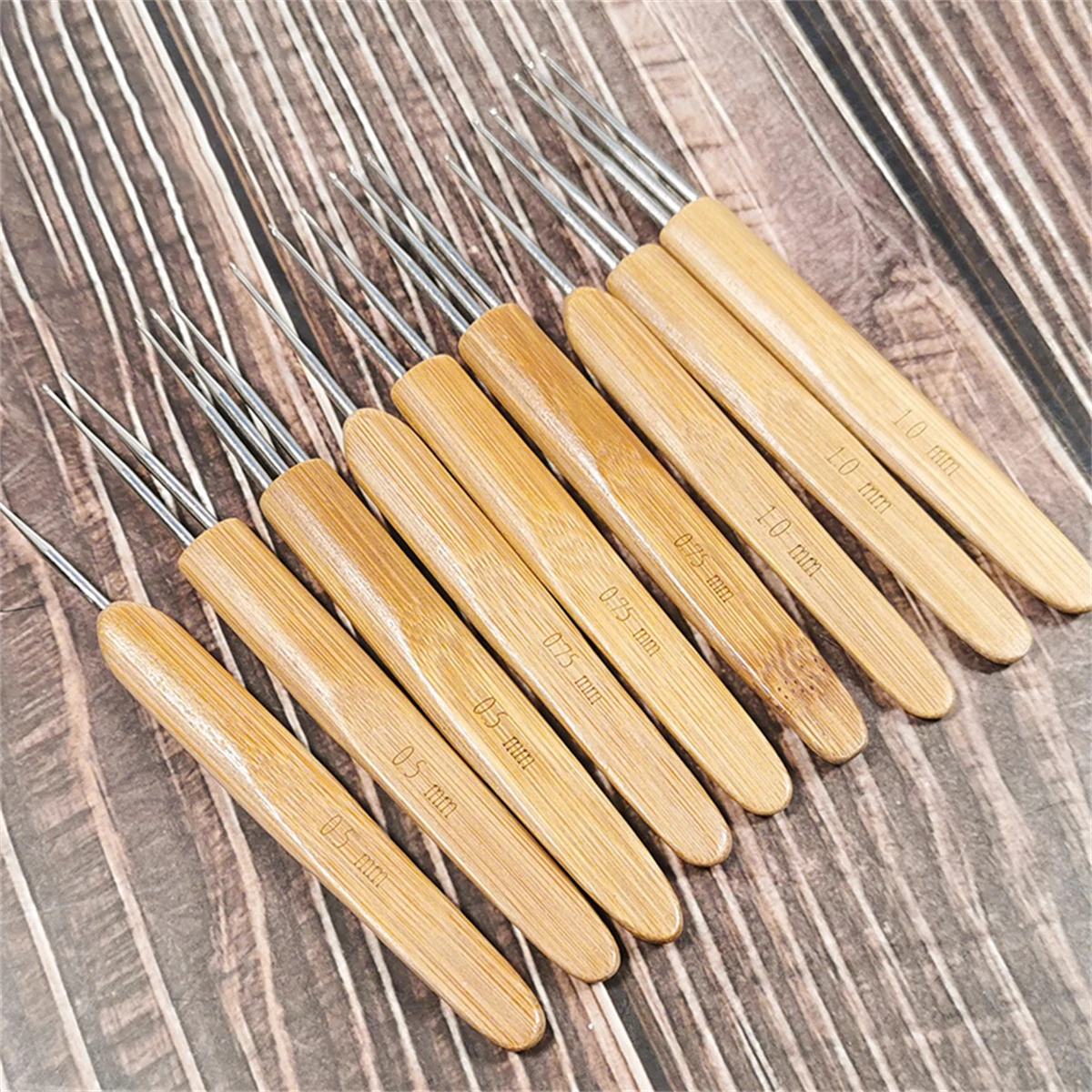 3Pcs Crochet Needle Hook Bambus griff Dread Knit Hair Fixing Flechten DIY  Tool