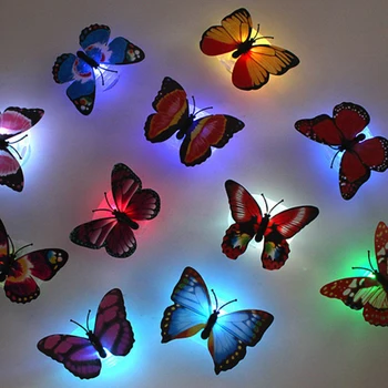 Lovely Butterfly LED Night Light Color Changing Light Lamp Beautiful Home Decorative Wall Nightlights Color Random