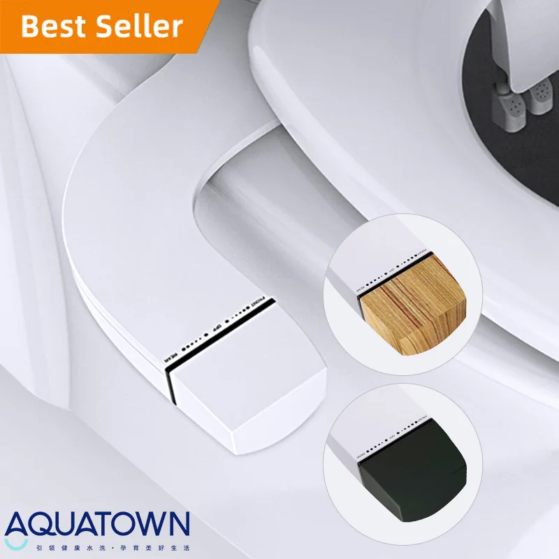 Aquatown Ultra Slim Cold Water Bidet Toilet Attachment Dual Nozzle Self-Cleaning Bide Smart Non Electric Toilet Bidets