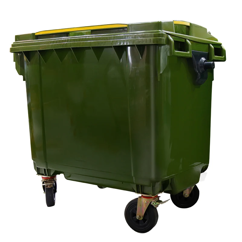 Outdoor660 1100 1200L Plastic Mobile Garbage Container Dustbin Recycle Pedal Bin