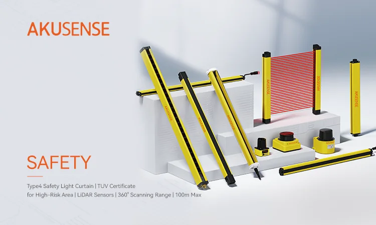 AKUSENSE Robust Housing Safety Light Curtain with for Omron Optical Sensor 40mm Beam Pitch Banner Sensor Infrared Sensor
