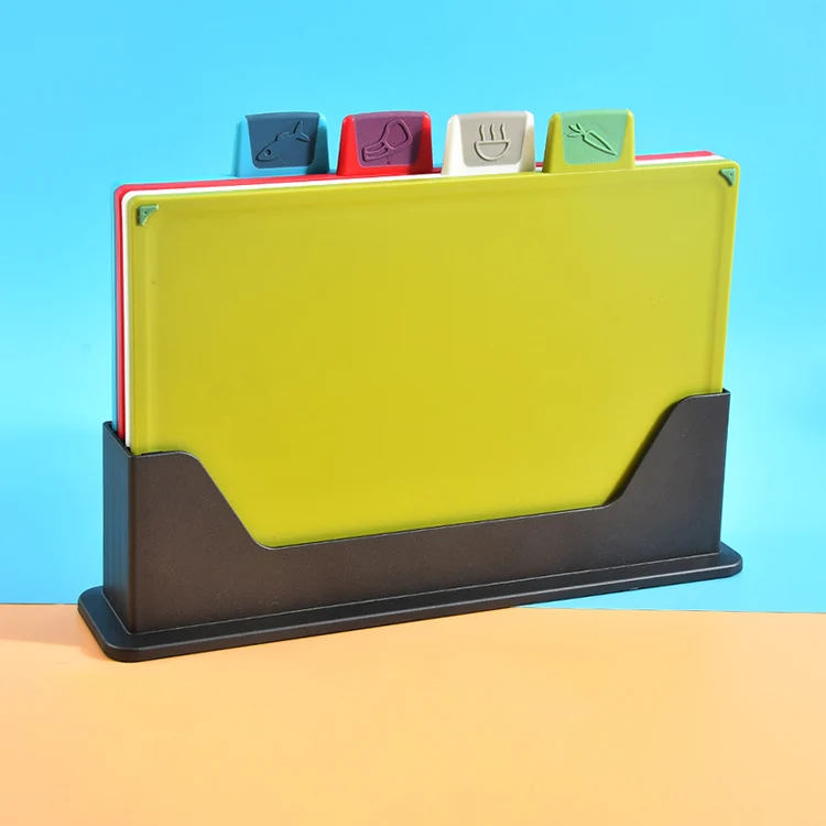 New Design Multi Purpose Chopping Cutting Board Blocks Set 4pcs Plastic Cutting Board With Tray