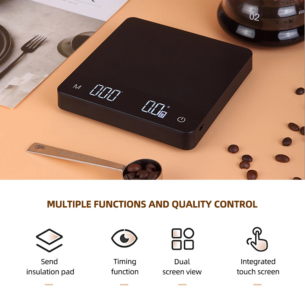 Yieryi 3kg/0.1g 5kg/0.1g Coffee Scale With Timer Portable