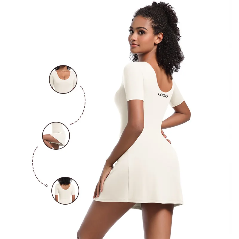 short sleeve tennis dress women purcolt Women Waffle Knit Shirt Dress Lapel V-Neck Dressy Casual Mini Dress Short Sleeve Casual Golf Tennis Dress