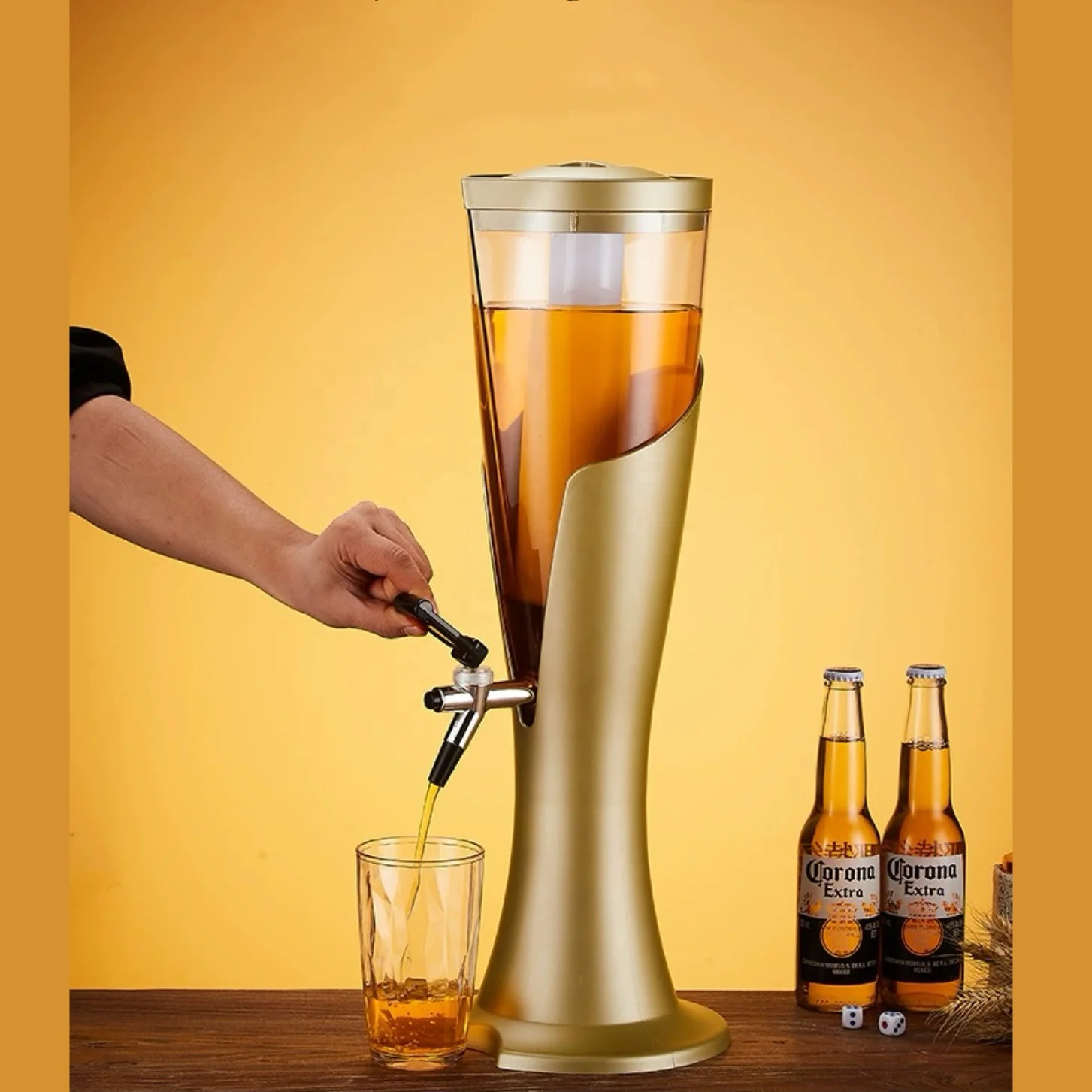 Customizable Outdoor Party Drink Dispenser with Tap Table Top Draft Beer Tower for Hotels Events Juice Cola Water Dispenser