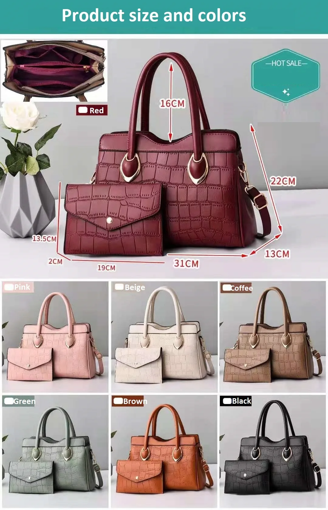 Wholesale Custom Logo Classic Ladies Handbags Fashion Design Lady Hand ...