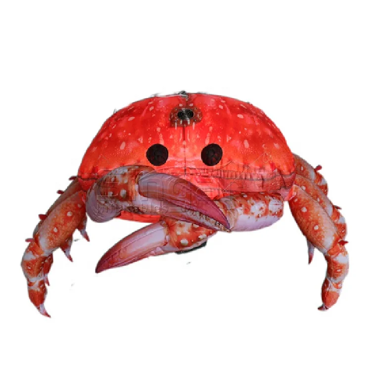 Sea Animal LED Lighted Large Inflatable Crab Model for Advertising