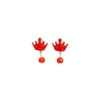 Crown earrings - big red