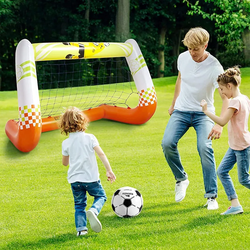 Family Pool Toys Floating Soccer Goal Set Inflatable Football Game