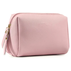 Professional Custom Women Travel Bulk Waterproof Girls Vegan Leather Zipper Cosmetic Pouch Pu Makeup Organizer Bag